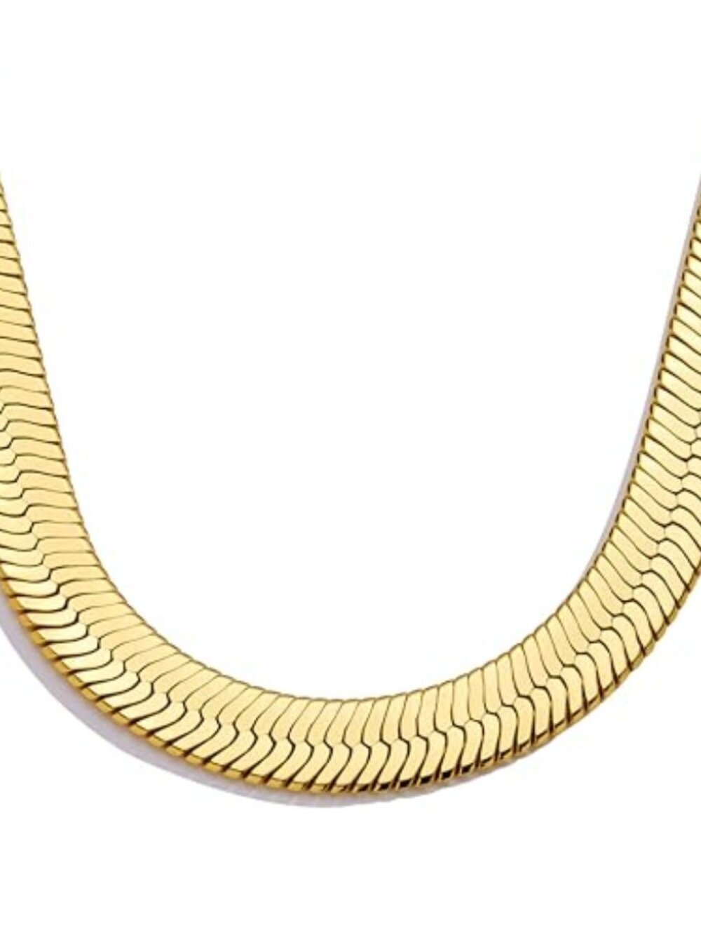 🆕 14K Gold Silver Plated Herringbone Necklace for Women, Dainty Snake Chain